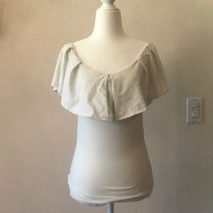 Free People cream off the shoulder top